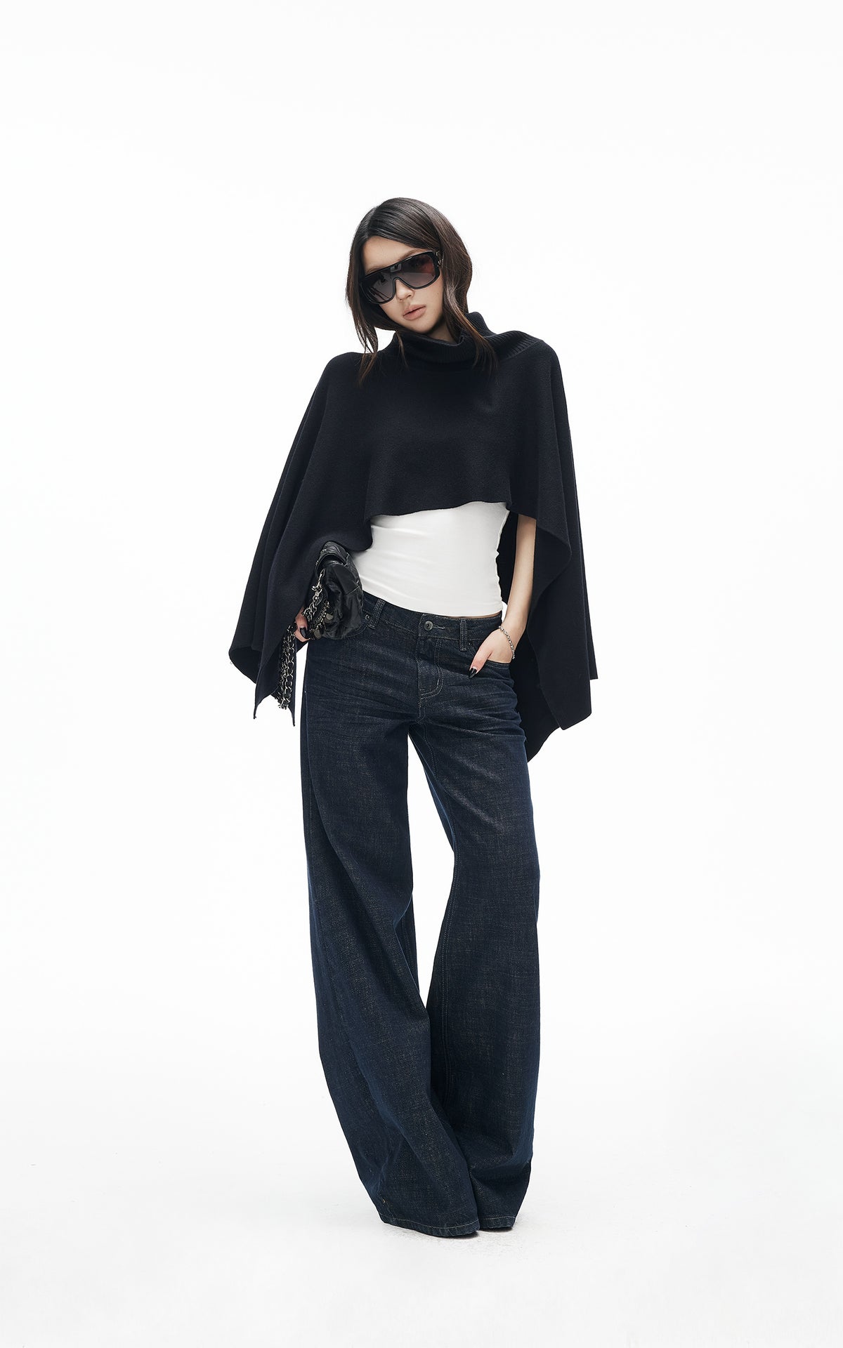 IAMXIAA Dark Wash High-Waisted Wide-Leg Jeans