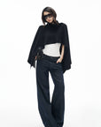 IAMXIAA Dark Wash High-Waisted Wide-Leg Jeans