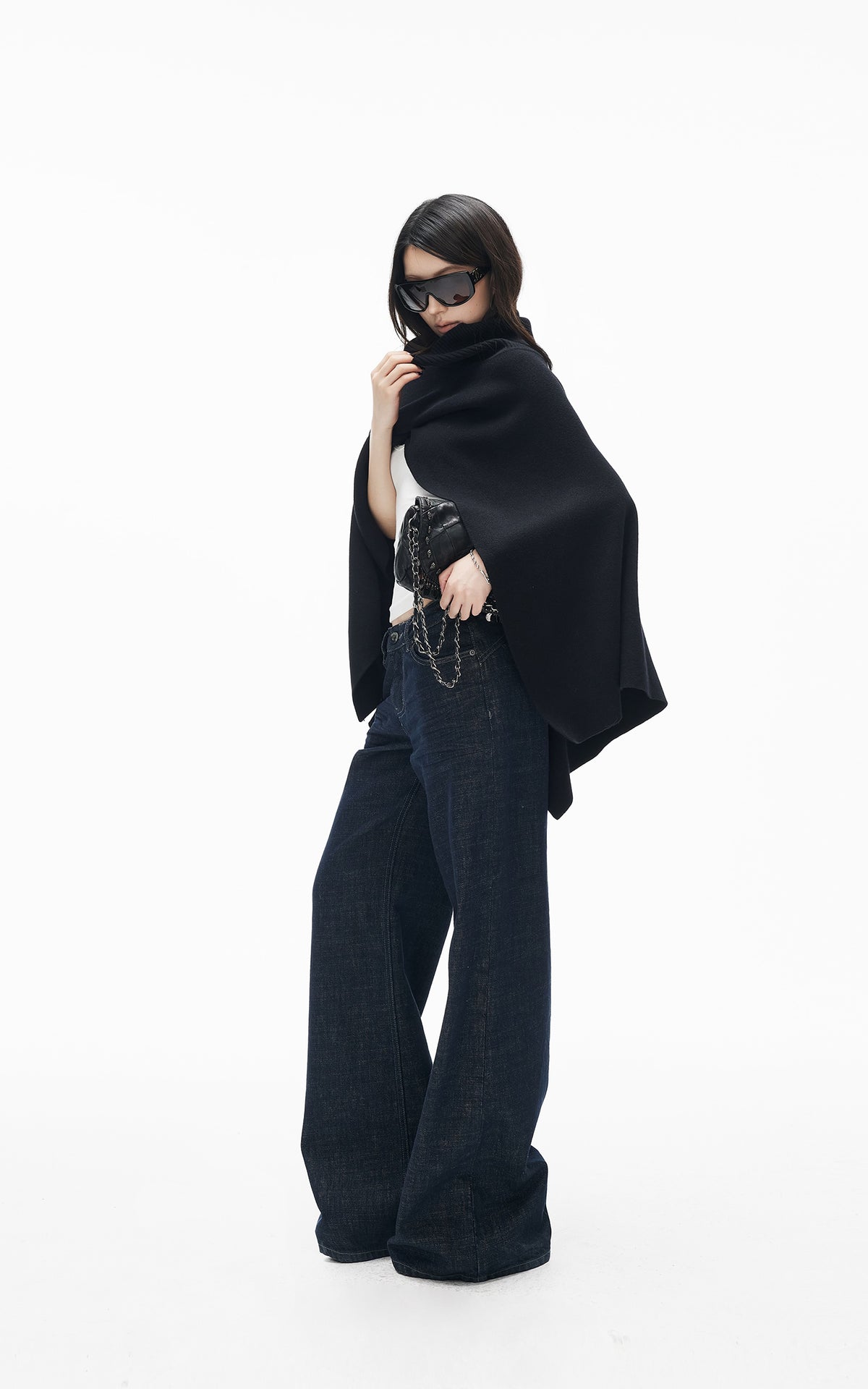 IAMXIAA Dark Wash High-Waisted Wide-Leg Jeans