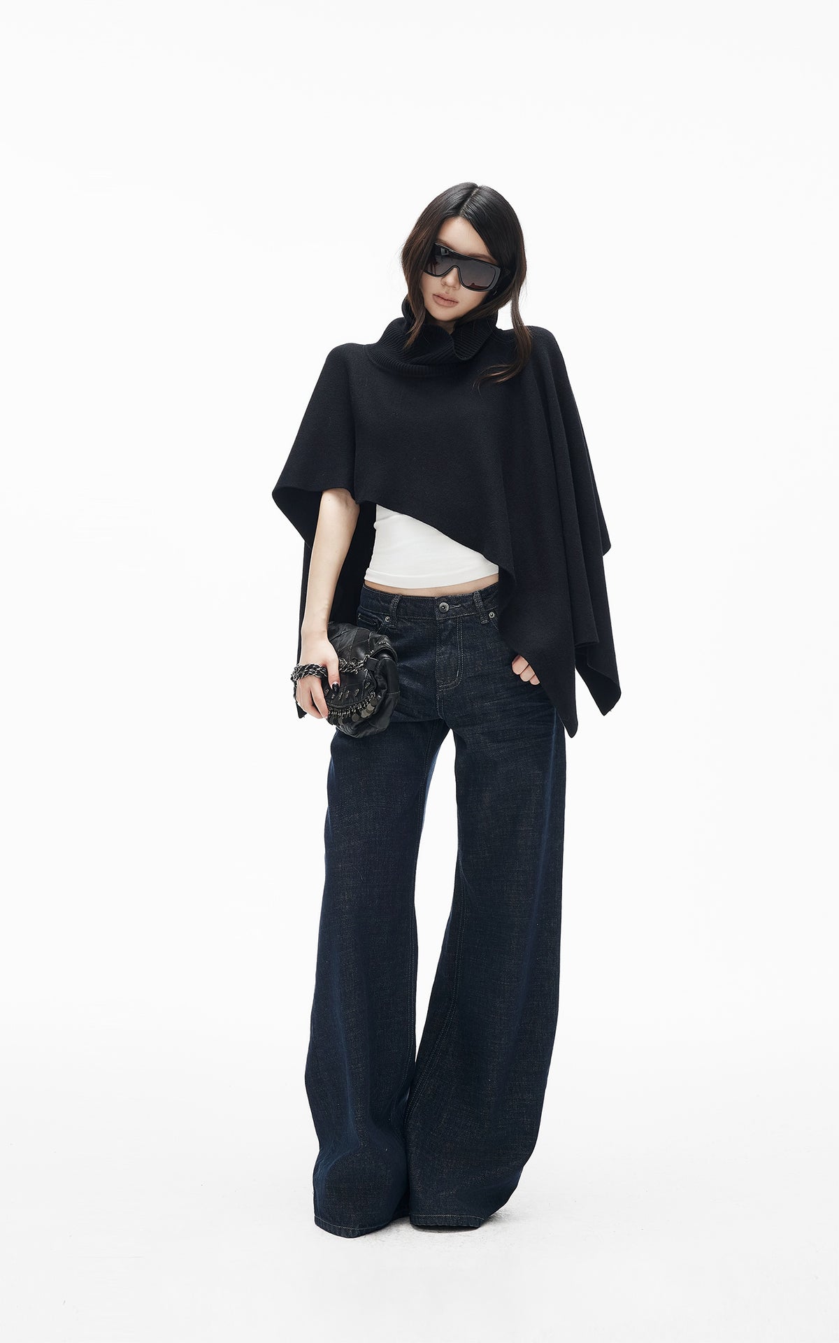 IAMXIAA Dark Wash High-Waisted Wide-Leg Jeans