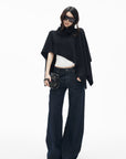 IAMXIAA Dark Wash High-Waisted Wide-Leg Jeans