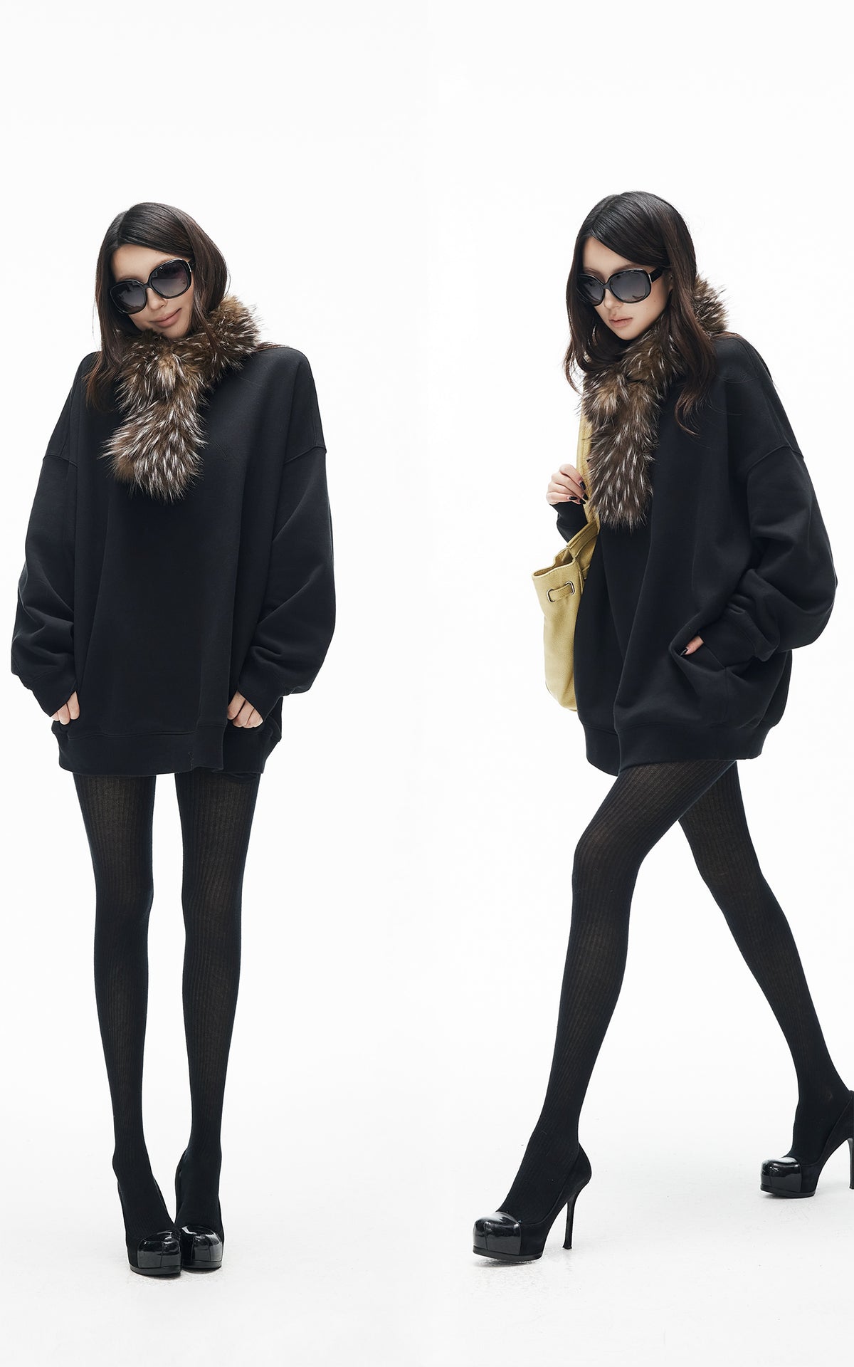IAMXIAA Faux Fur Statement Scarf with Fluffy Texture