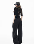 IAMXIAA Rhinestone Logo Wide-Leg Sweatpants