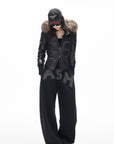 IAMXIAA Faux Fur Hooded Puffer Jacket