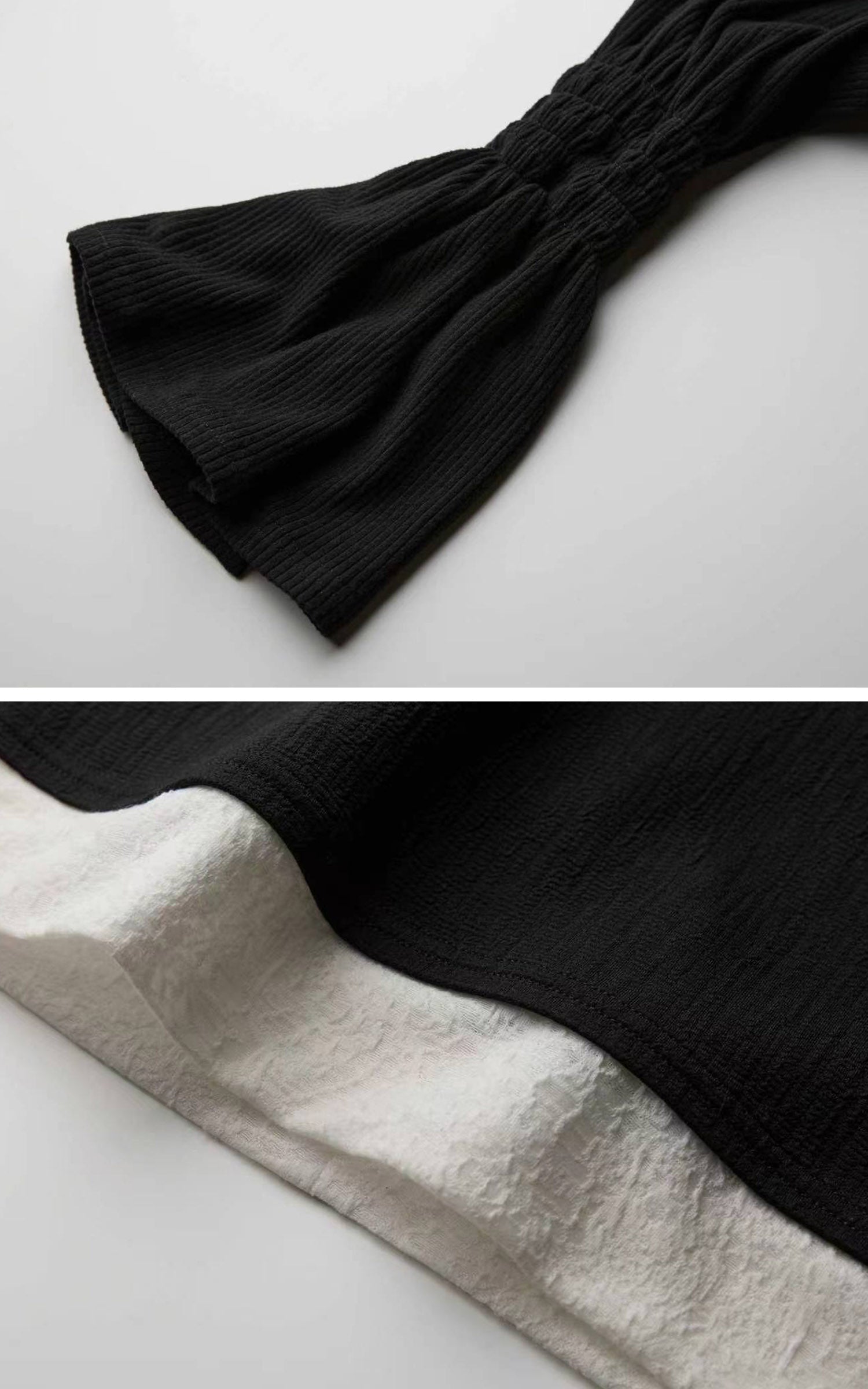 DOINDULGE Structured Contrast Panel High-Neck Dress