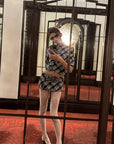 0122stepll Plaid Cropped Top & Mini Skirt Set