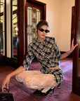 0122stepll Plaid Cropped Top & Mini Skirt Set