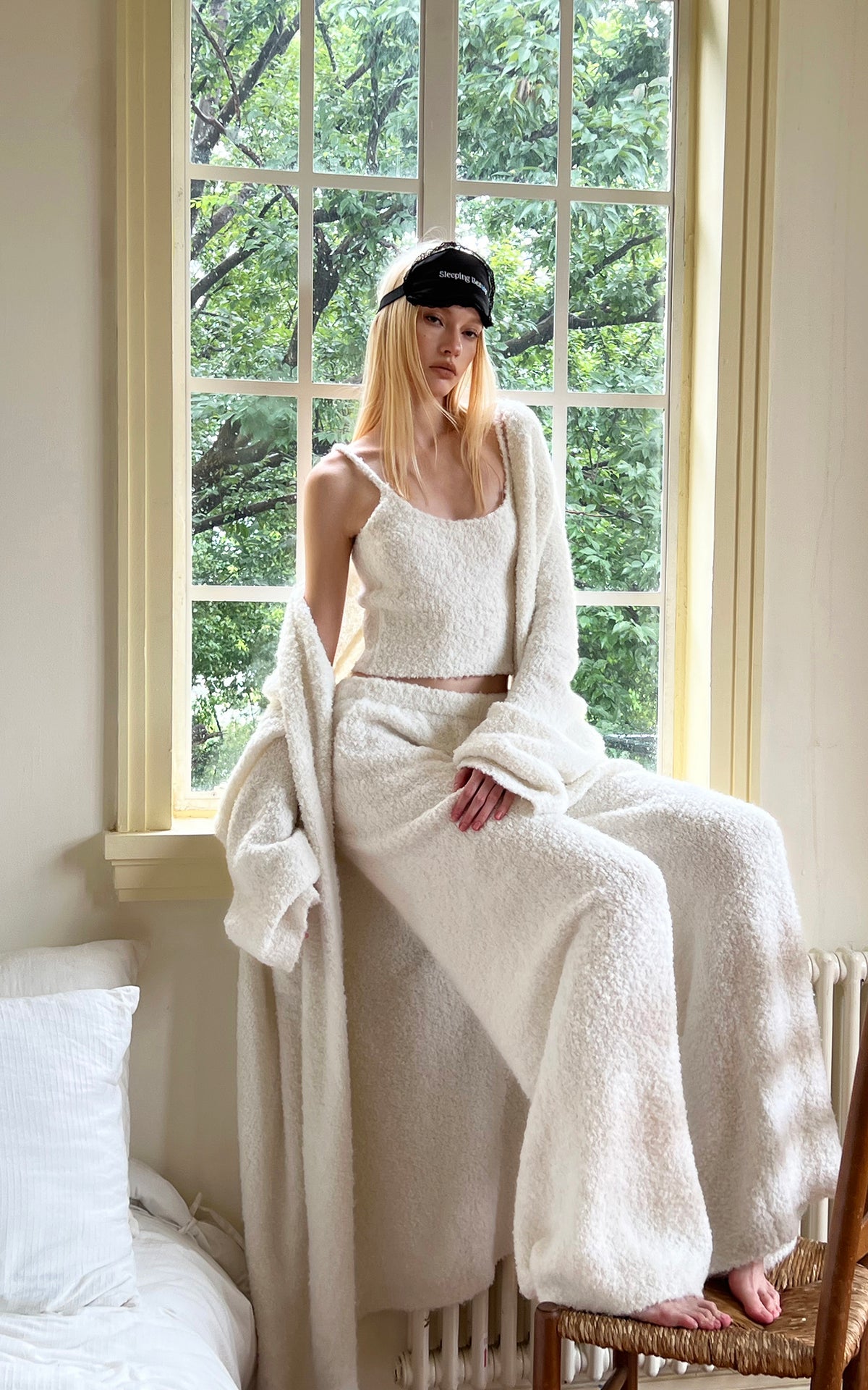 0122stepll Cloud Knit Cardigan, Cami &amp; Wide-Leg Pants Set