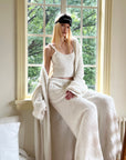 0122stepll Cloud Knit Cardigan, Cami & Wide-Leg Pants Set