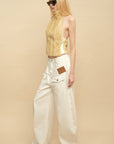 0122stepll Faux Fur Open-Back Halter Top