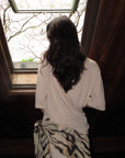 0122stepll Zebra Scarf Oversized Tee & Drawstring Maxi Skirt Lounge Set