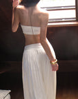 0122stepll Strapless Bandeau Top & Low-Rise Balloon Pants Set