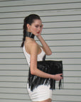 0122stepll Robe courte asymétrique à imprimé pinceau