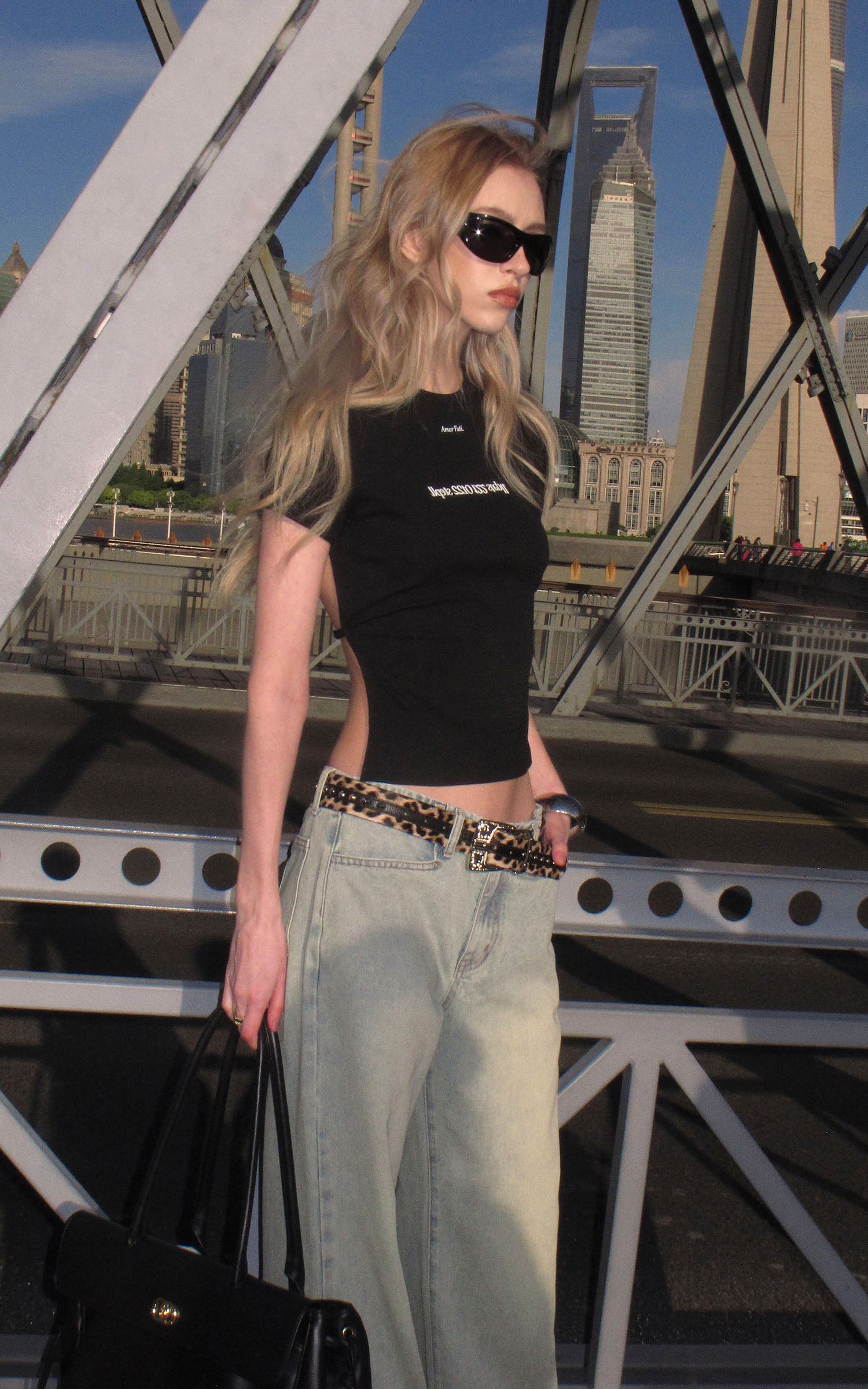 0122stepll Amor Fati Open-Back Graphic Tee