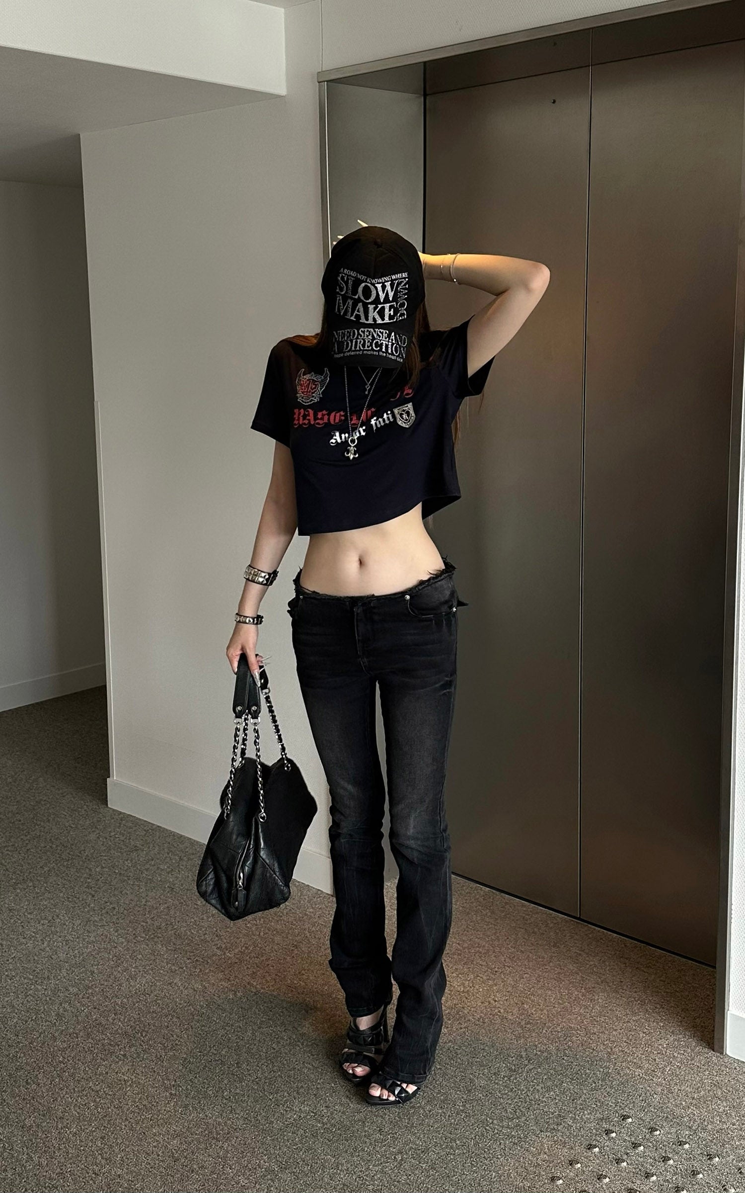 Rase le sol Low-Rise Washed Flared Pants