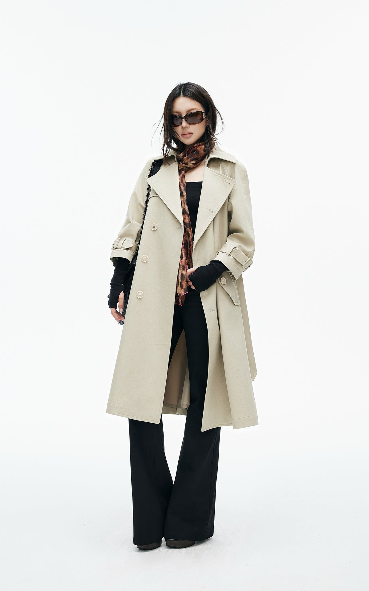 IAMXIAA Belted Oversized Long Trench Coat
