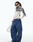 IAMXIAA Vintage Blue Oversized Cargo Jeans
