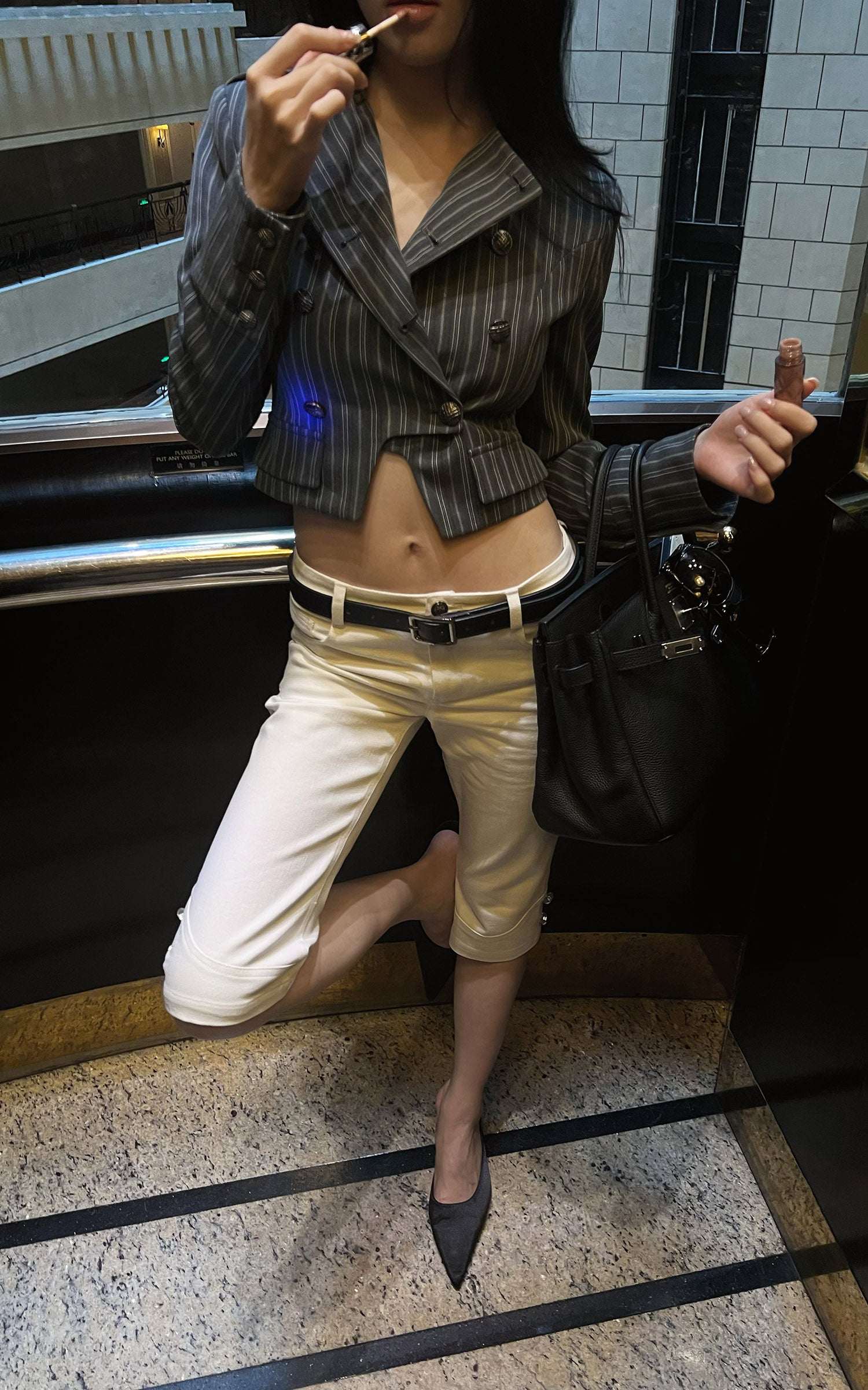 Hydrae Tailored Knee Length Wide Leg Pants