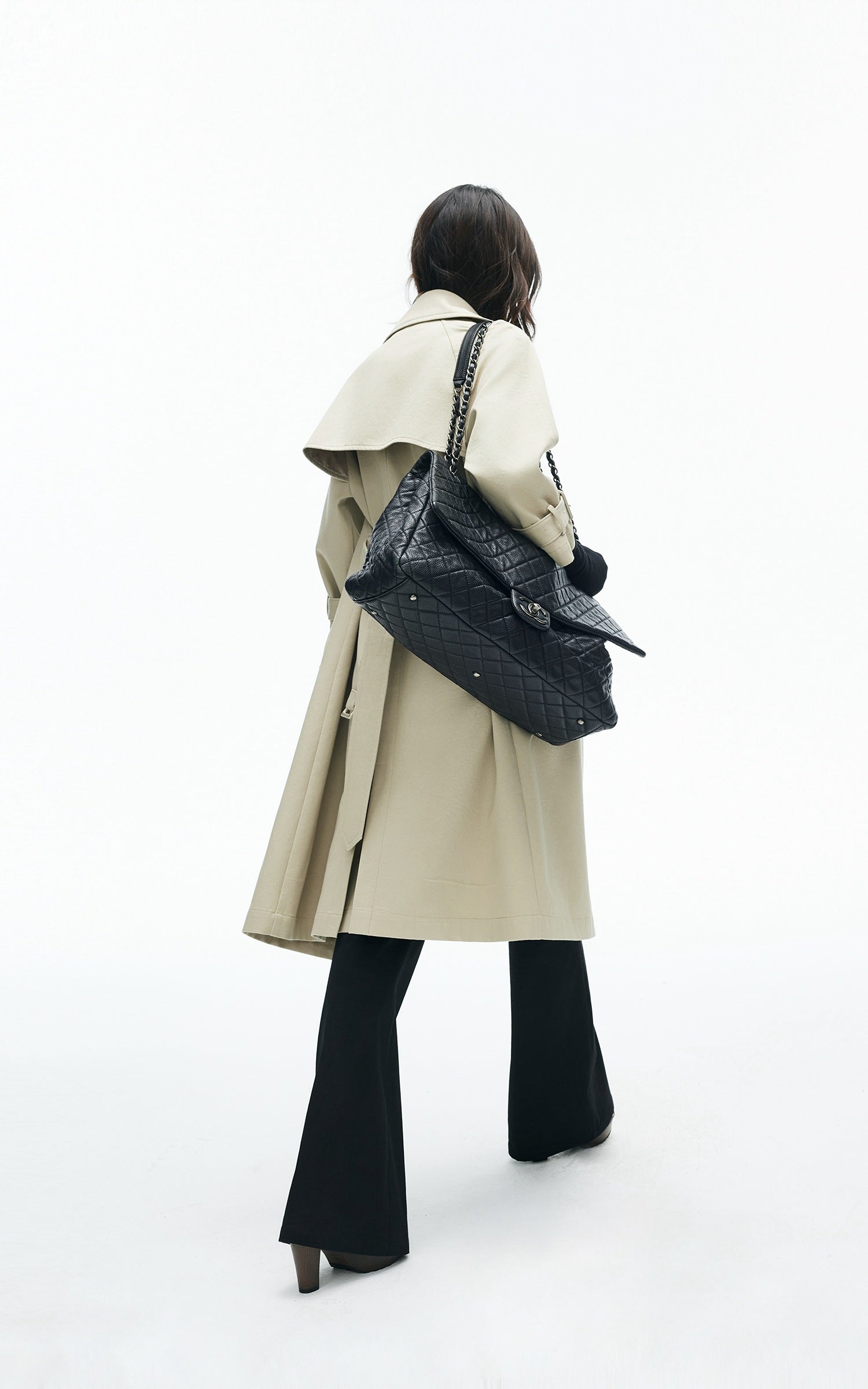 IAMXIAA Belted Oversized Long Trench Coat