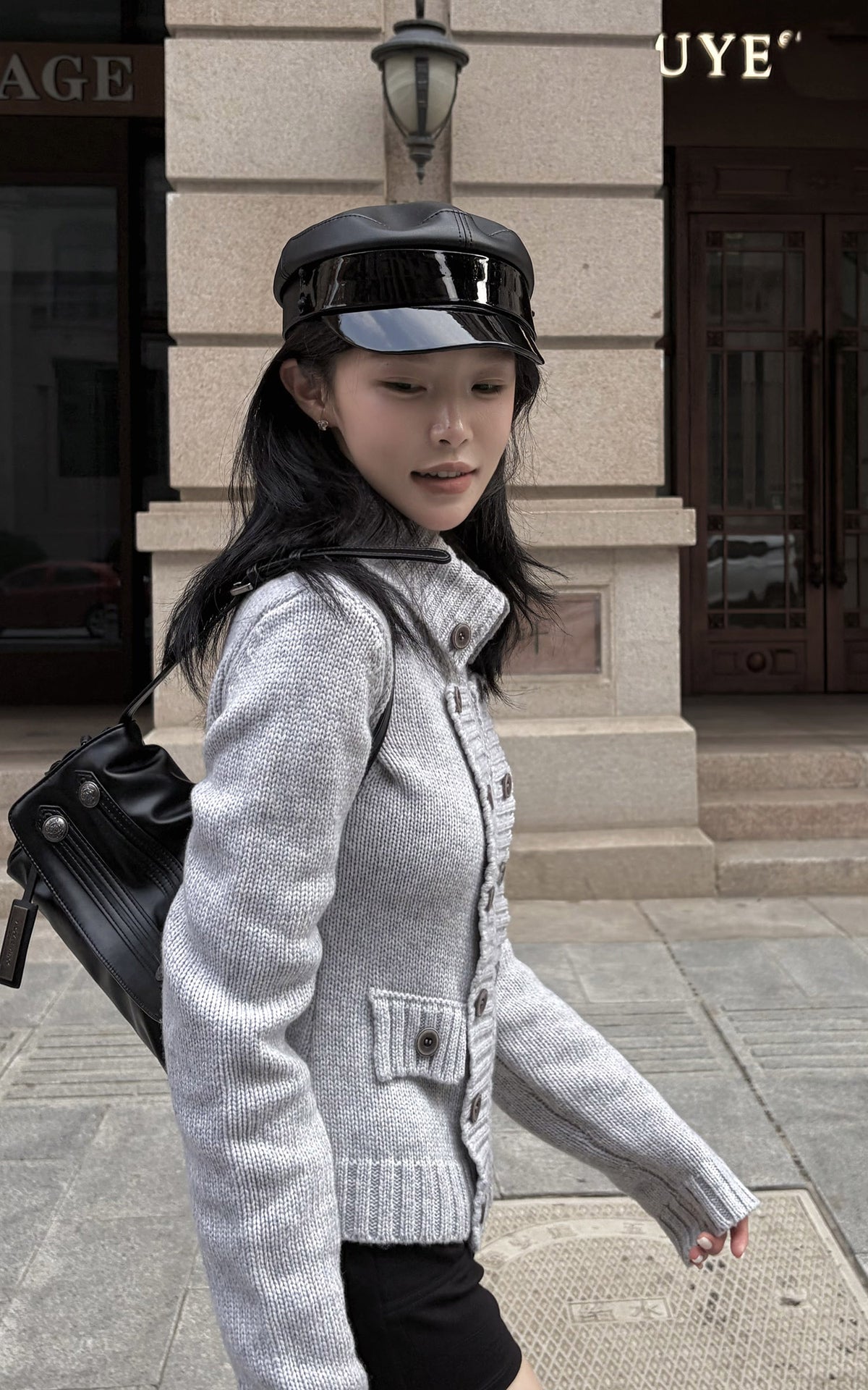Hydrae Double-Breasted Knit Zip-Up Jacket
