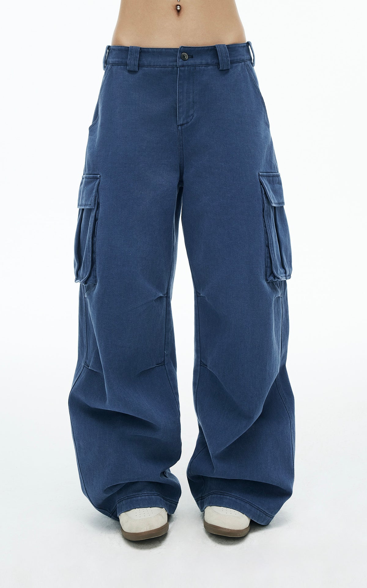 IAMXIAA Vintage Blue Oversized Cargo Jeans