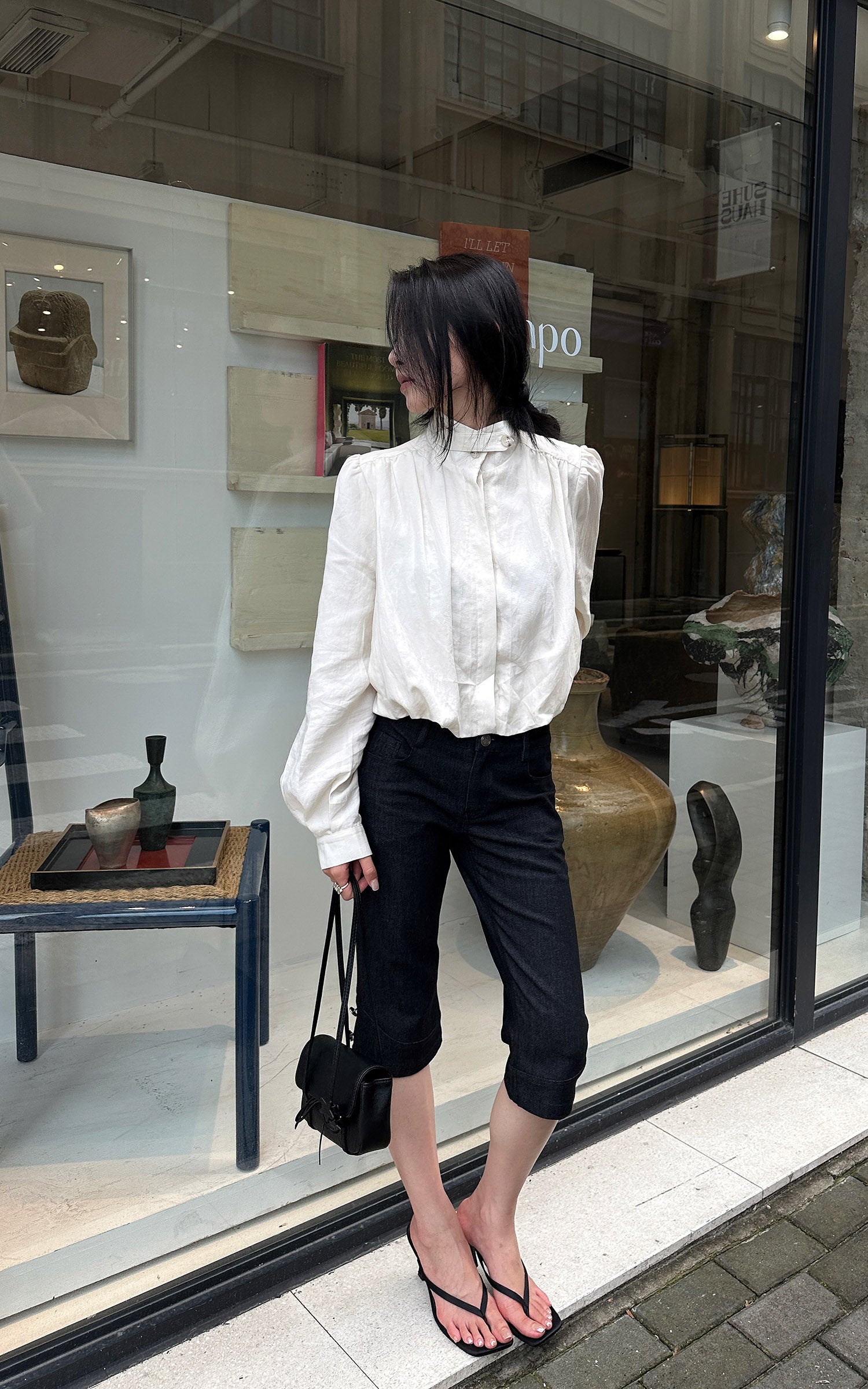 Hydrae Tailored Knee Length Wide Leg Pants