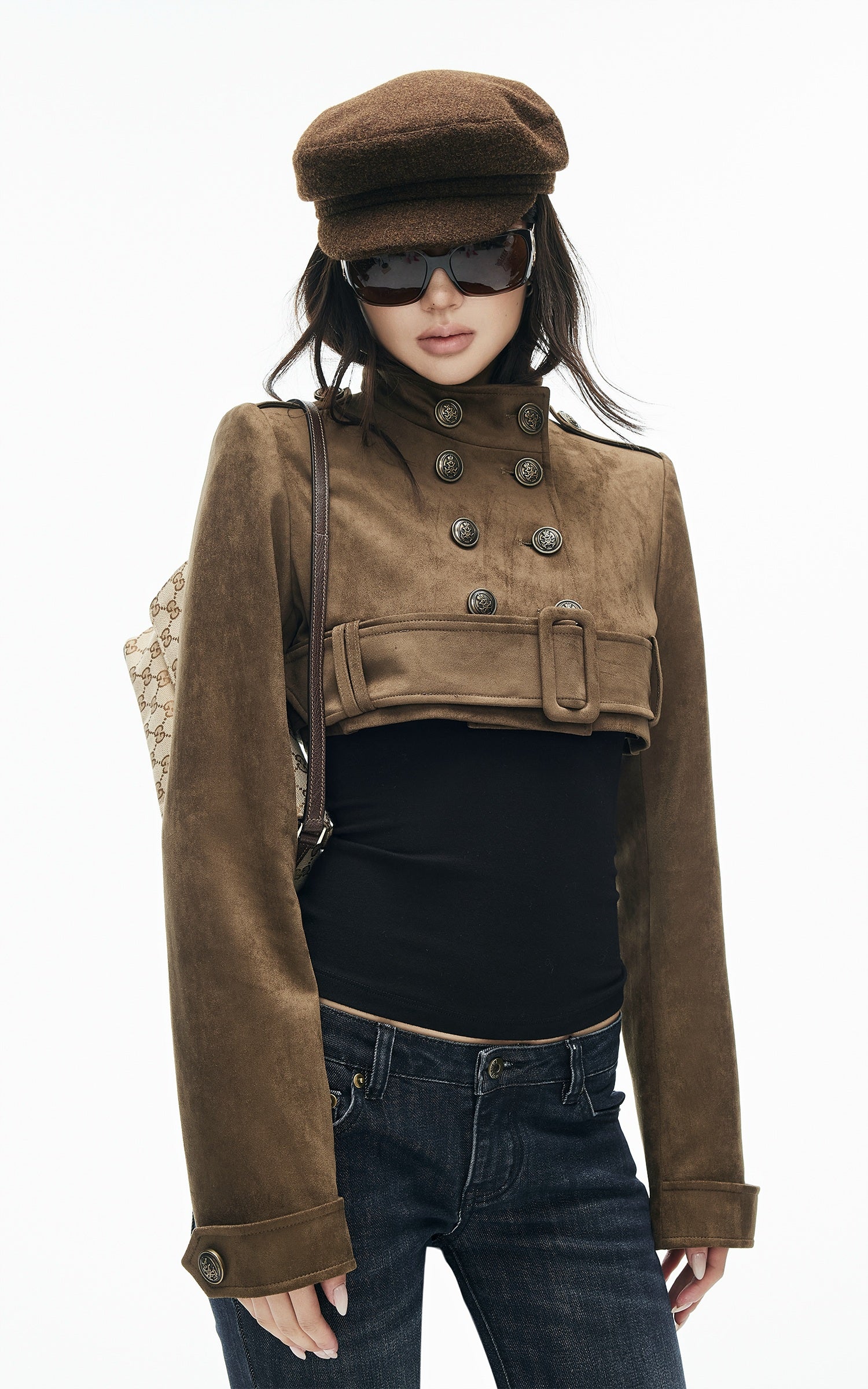 IAMXIAA Military Belted Ultra Cropped Jacket