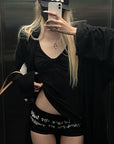 Rase le sol Draped Twist Front Asymmetric T-Shirt