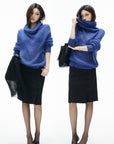 IAMXIAA Double Button Tailored Midi Skirt