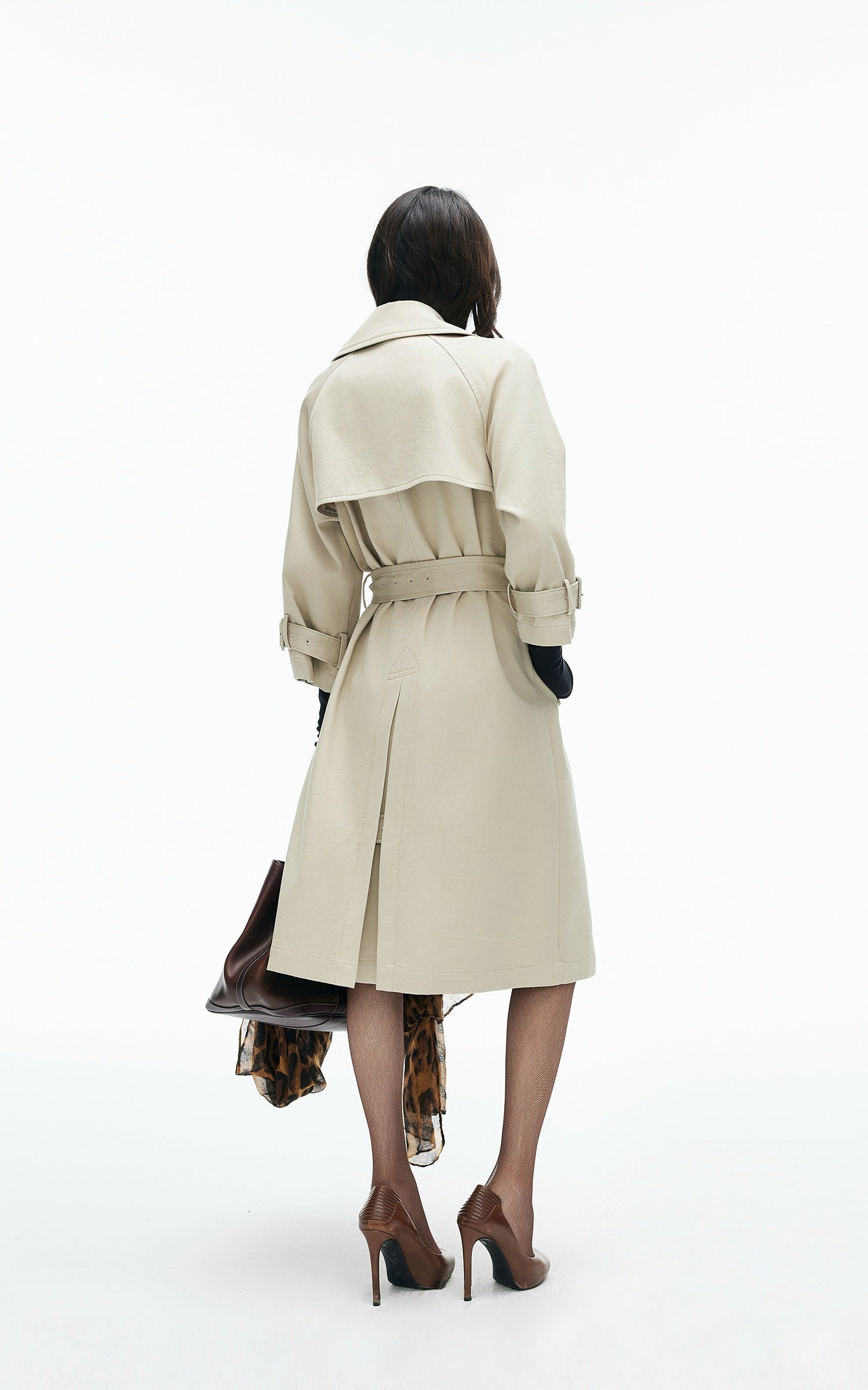 IAMXIAA Belted Oversized Long Trench Coat