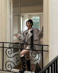 WARDEN EDGE Trench-coat court surdimensionné avec ceinture