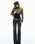 IAMXIAA Military Belted Ultra Cropped Jacket