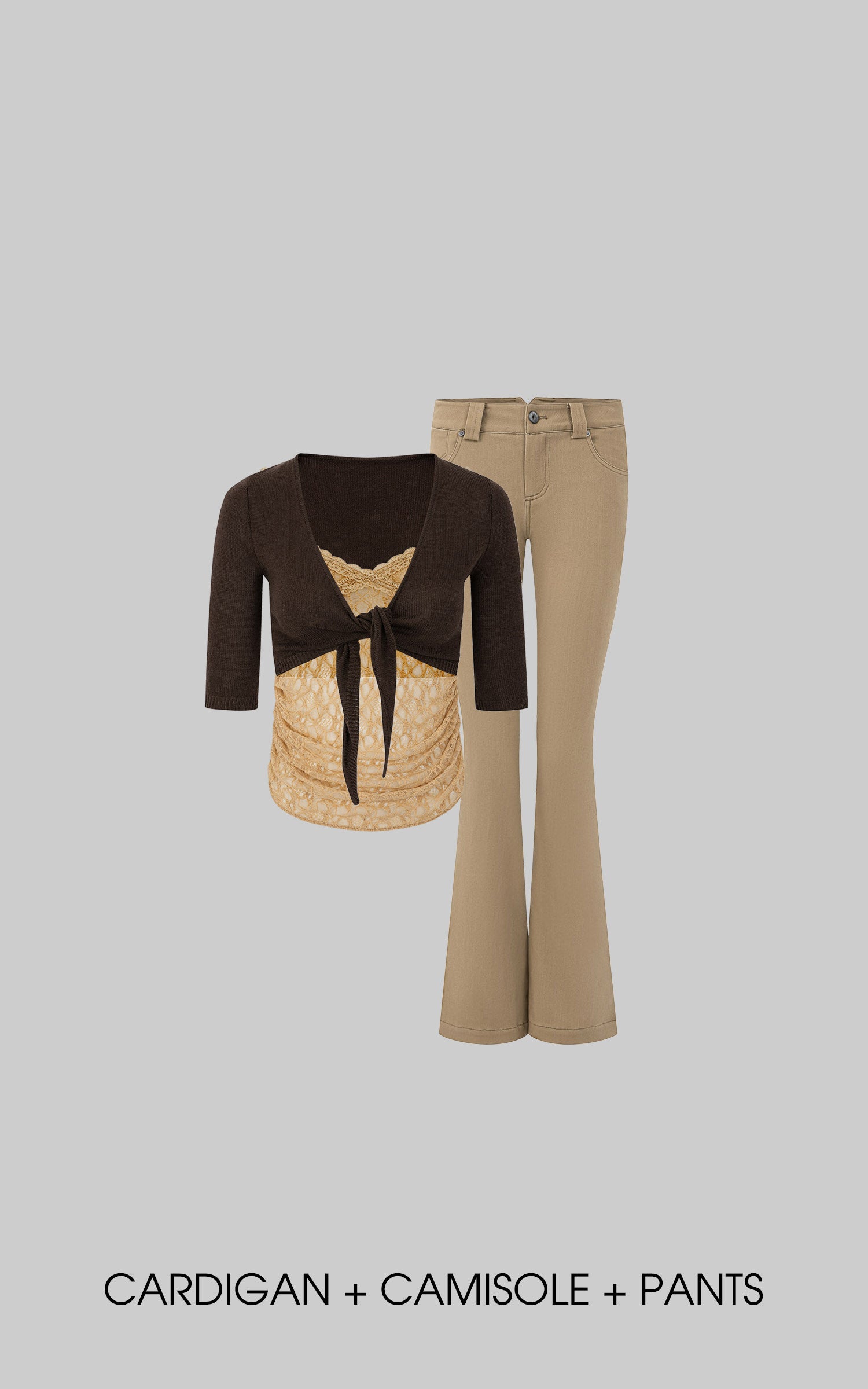 IAMXIAA Pantalon Taille Basse Coupe Slim Évasée