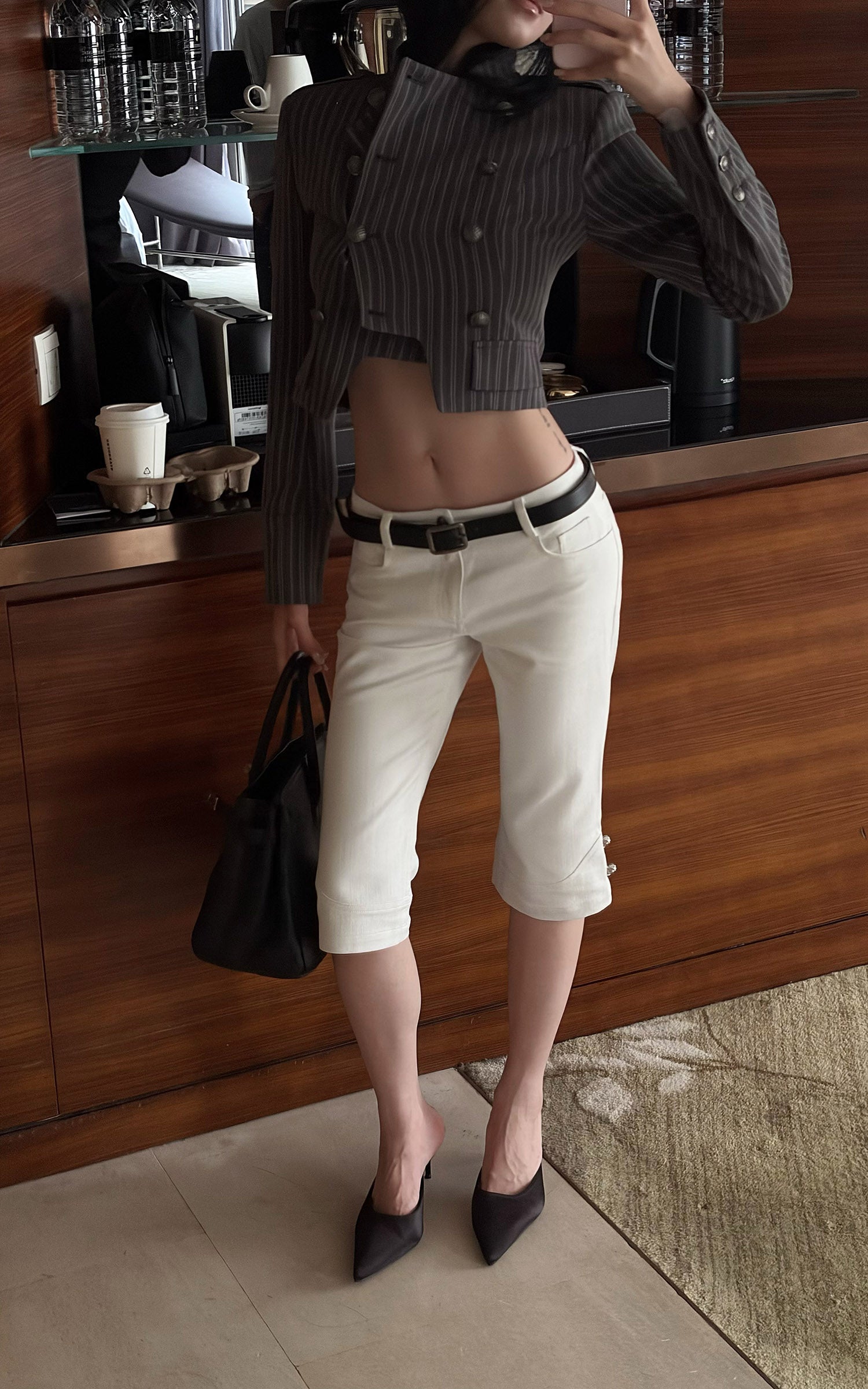Hydrae Tailored Knee Length Wide Leg Pants