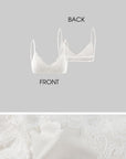 Rase le sol Draped Collared Top & Lace Bralette Two-Piece Set