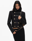0122stepll High Collar Cropped Military Jacket