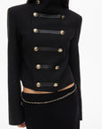 0122stepll High Collar Cropped Military Jacket