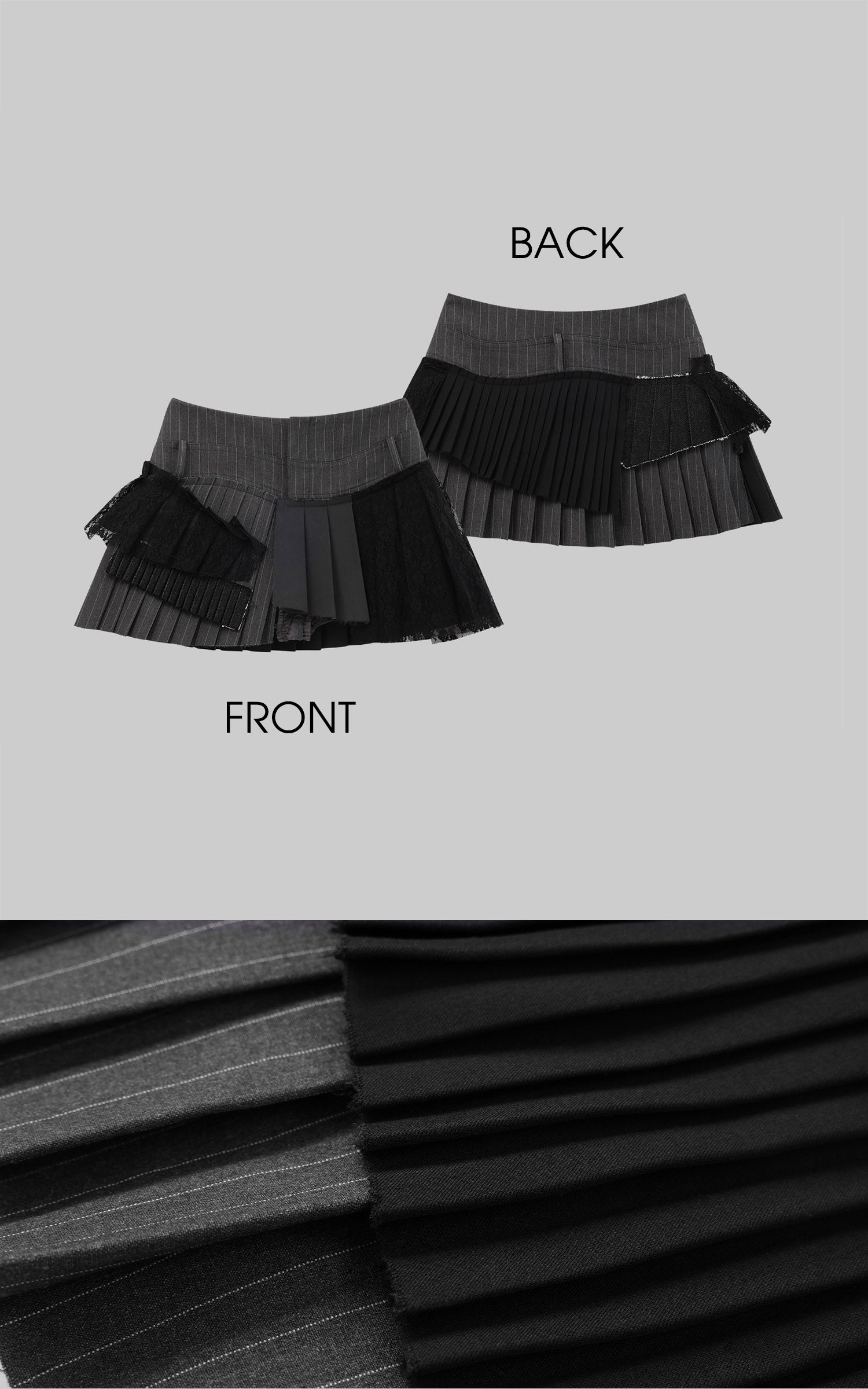 WARDEN EDGE Striped Blazer &amp; Layered Pleated Skirt Set