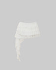 WARDEN EDGE Asymmetrical Mini Lace Skirt