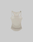 WARDEN EDGE Minimalist Fitted Tank with Ruched Waist Design