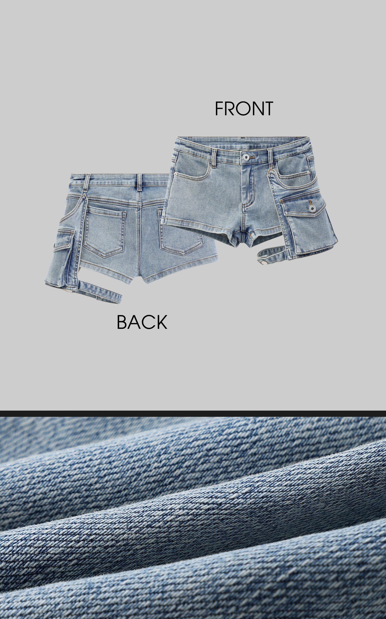 WARDEN EDGE Utility Denim Shorts with 3D Pocket Detailing