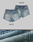 WARDEN EDGE Double Waistband Denim Shorts