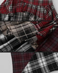 WARDEN EDGE Asymmetrical Plaid Patchwork Skirt