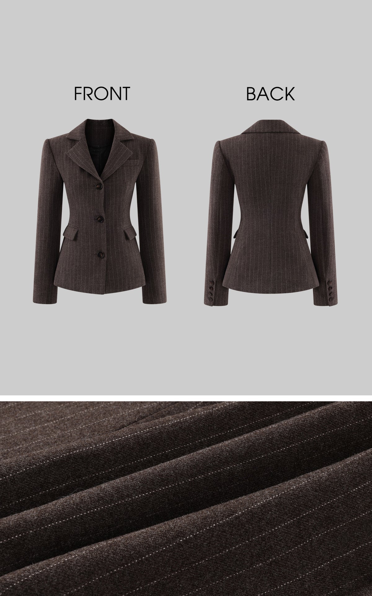 WARDEN EDGE Sculpted Pinstripe Blazer &amp; Mini Skirt Set
