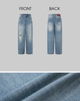 IAMXIAA Light Wash Distressed Baggy Jeans