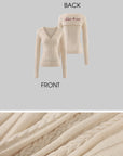 Rase le sol Sculpted V-Neck Cable Knit Top