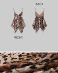 ROVENTE Leopard Beaded Handkerchief Camisole Top