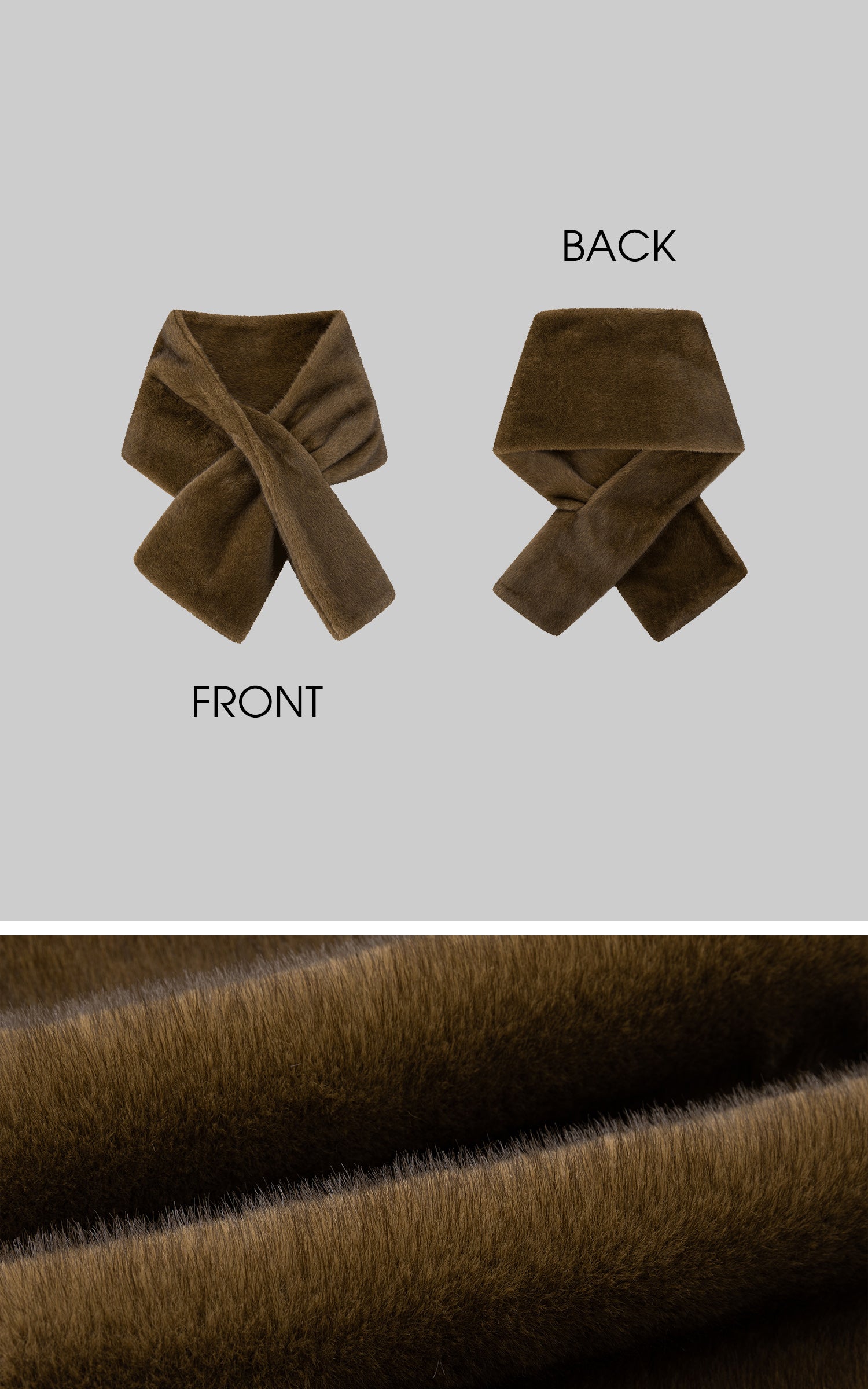 IAMXIAA 페이크 퍼 크로스 랩 스카프