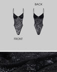 0122stepll Sheer Lace Contour Bodysuit