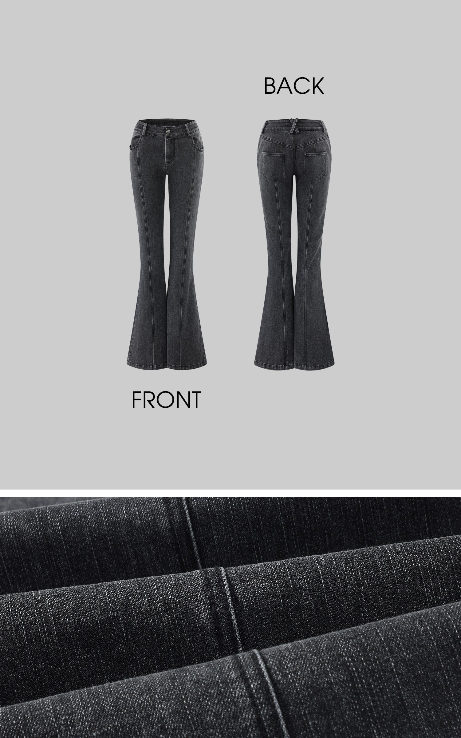 Rase le sol Low-Rise Washed Flared Pants